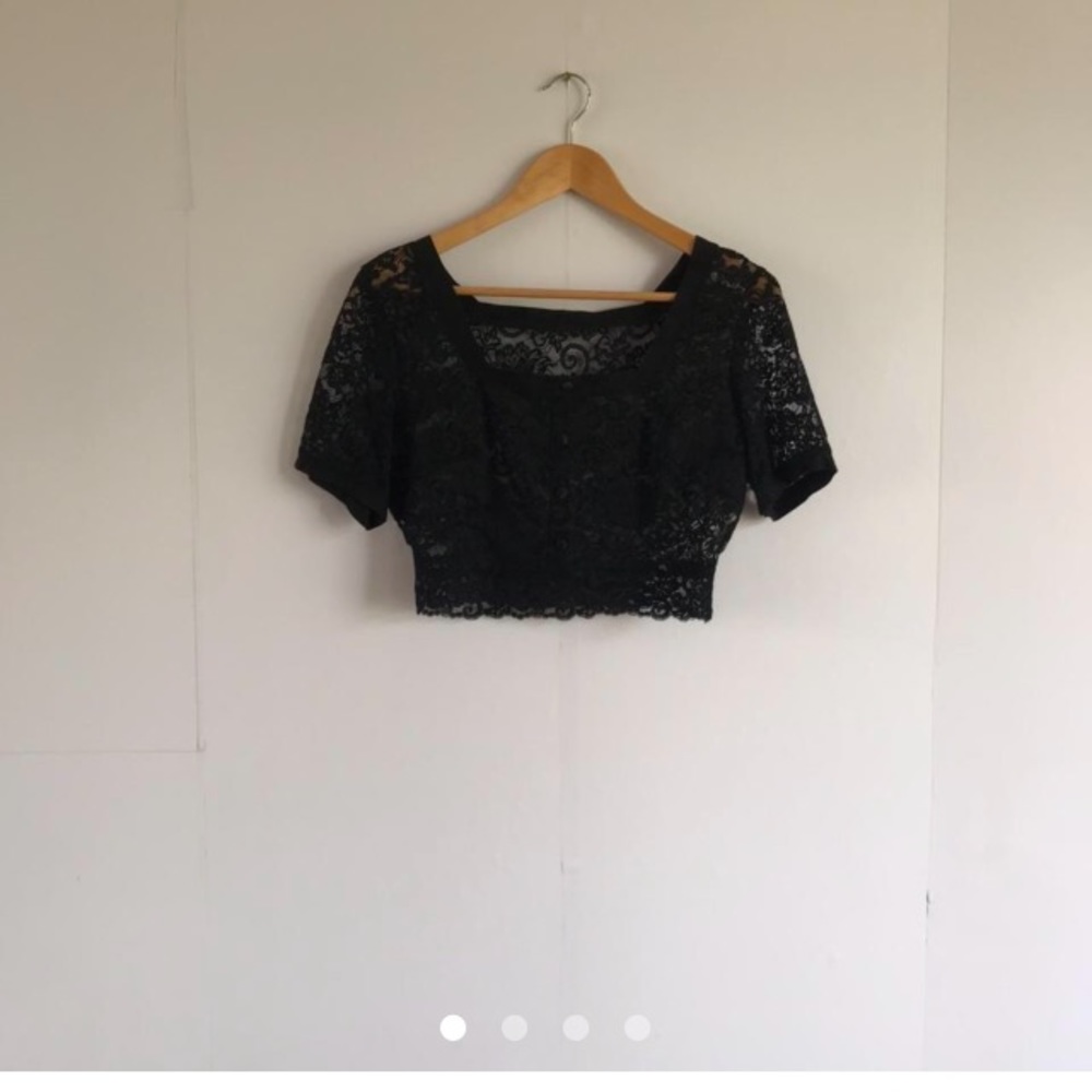 Vintage Lace Cropped square neck top